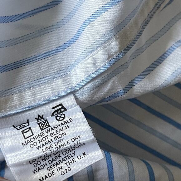 Burberry London Striped Button up Dress Shirt Size 16 | 41 Preppy Career Office - Picture 5 of 7
